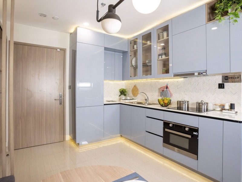 Ưu điểm nổi bật của tủ bếp nhựa phủ Acrylic - Ảnh 4